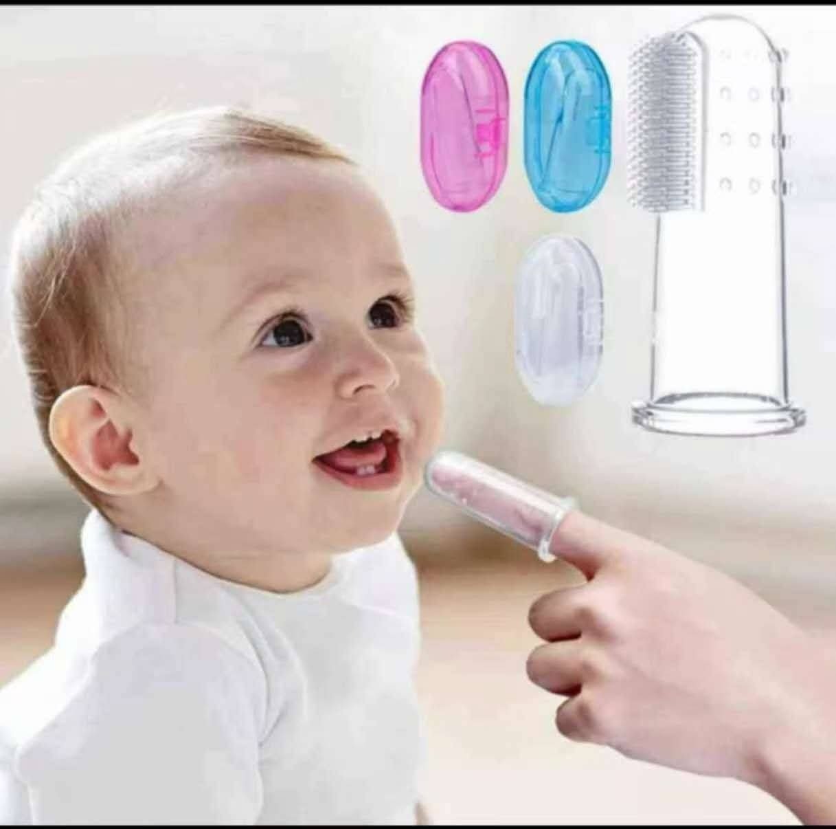 Baby Finger Toothbrush Set | Soft Silicone Infant Toothbrush with Storage Case & Tongue Cleaner